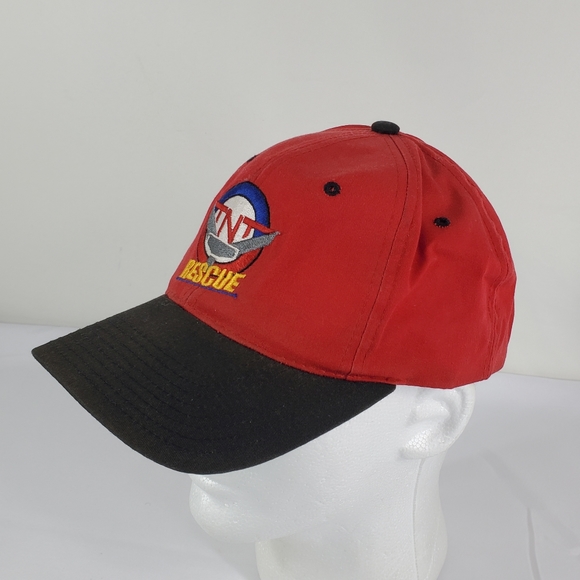 TNT RESCUE Red Black Hat Adult Adjustable Snapback Ball Cap. Embroidered Logo - Picture 3 of 10
